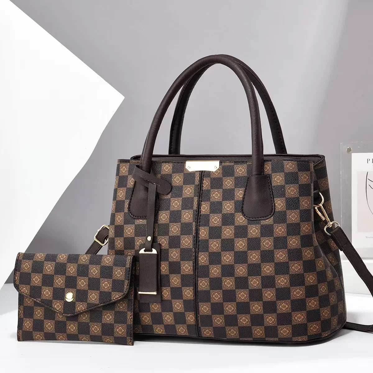 Stylish and simple mother and child bag, women's handbag, large-capacity shoulder crossbody two-piece set, women's bag