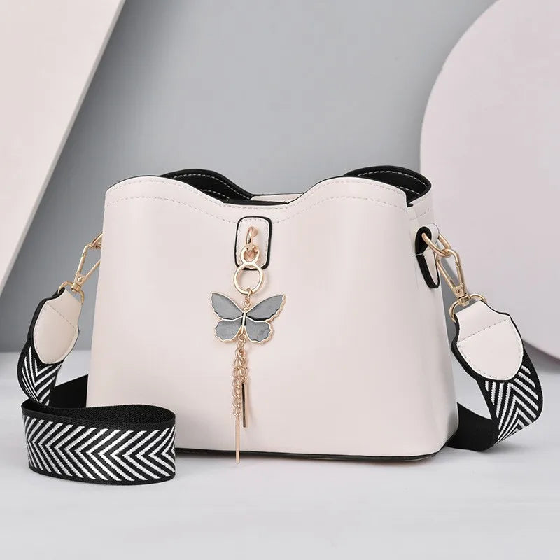 Fashion bow decorative shell bag simple large capacity casual solid color messenger bag