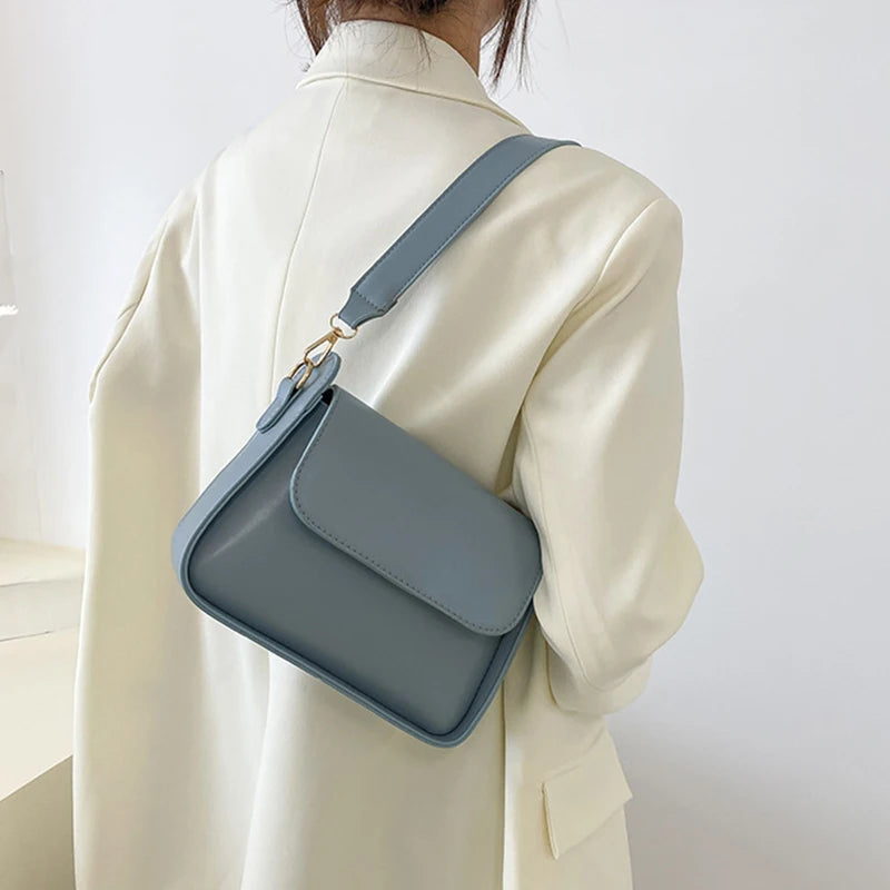 Trendy Fashion Flap Shoulder Bag For Women PU Leather Underarm Bags Designer Solid Color Armpit Handbag and Purse Girls Totes sa