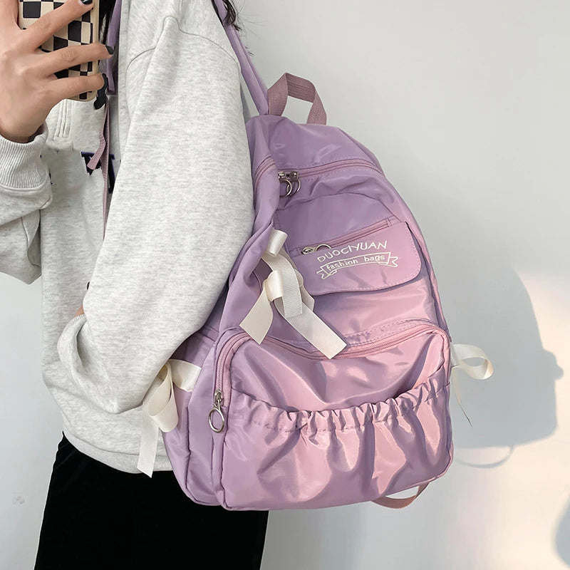 Fashion Backpack Nylon Women Backpack Anti-theft Shoulder Bags New School Bag for Teenager Girls School Backapck Female
