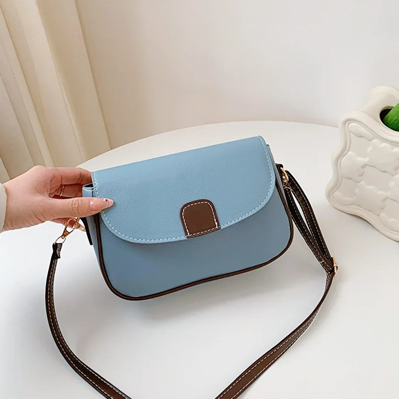All-matching Crossbody Bag for Women Vintage PU Leather Bag Small Flap Bag Ladies Multicolor Shoulder Bag