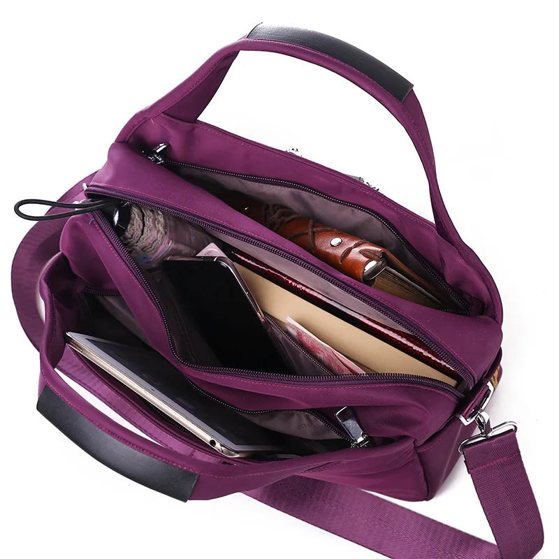 Women Crossbody Bags Large-Capacity Oxford Cloth Sling Crossbody Bag Waterproof Anti-Theft Female Travel Shopper Mommy Hand Bag