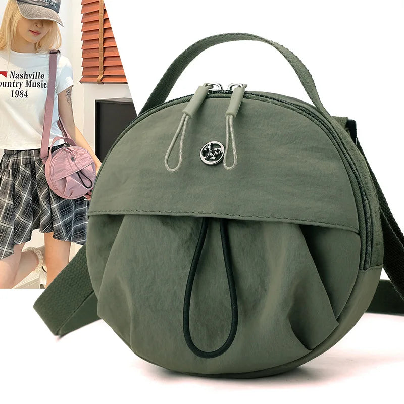 Thickened Waterproof Round Handbag, Single Shoulder Messenger Bag, Versatile Fashion Cross Body Phone Purse Pouch for Going Out
