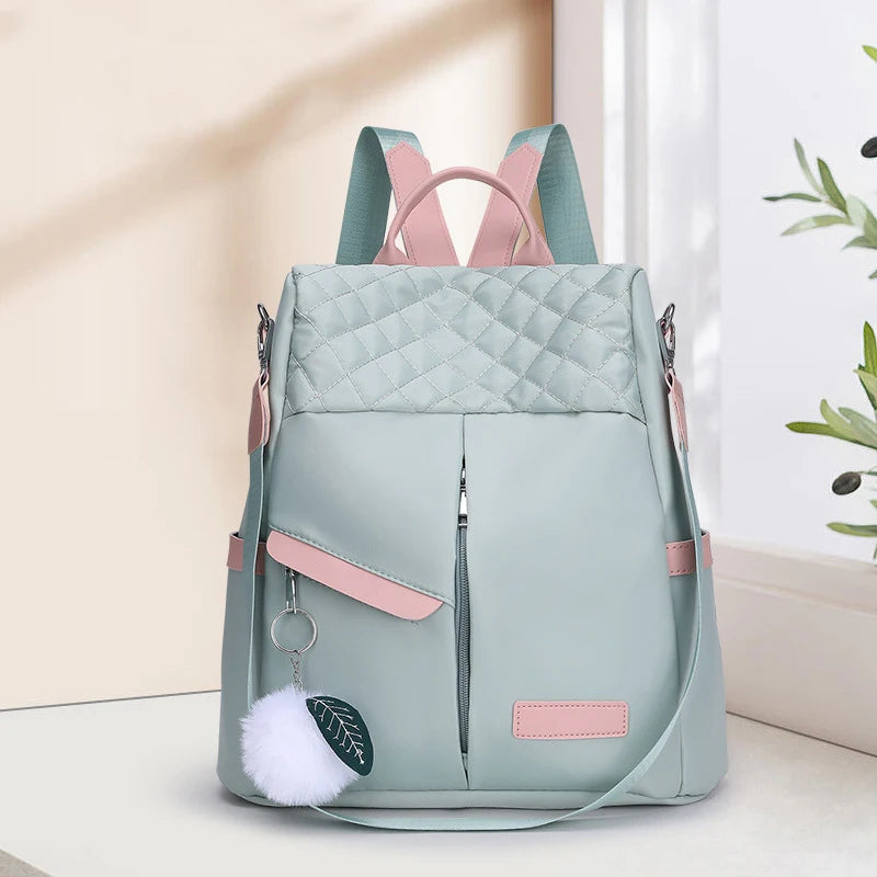 Women's Backpack Large Capacity Theft-Proof Handbag Shoulder Bag Elegant Women Travel Oxford Safety Black Backpack