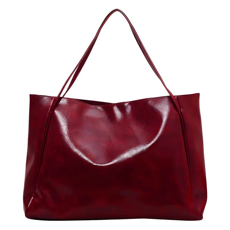 Women's Tote Bag, Large Capacity Soft Leather Shoulder Bag, Retro Casual Handbag, Perfect for Commuting Handbags Travel Bag