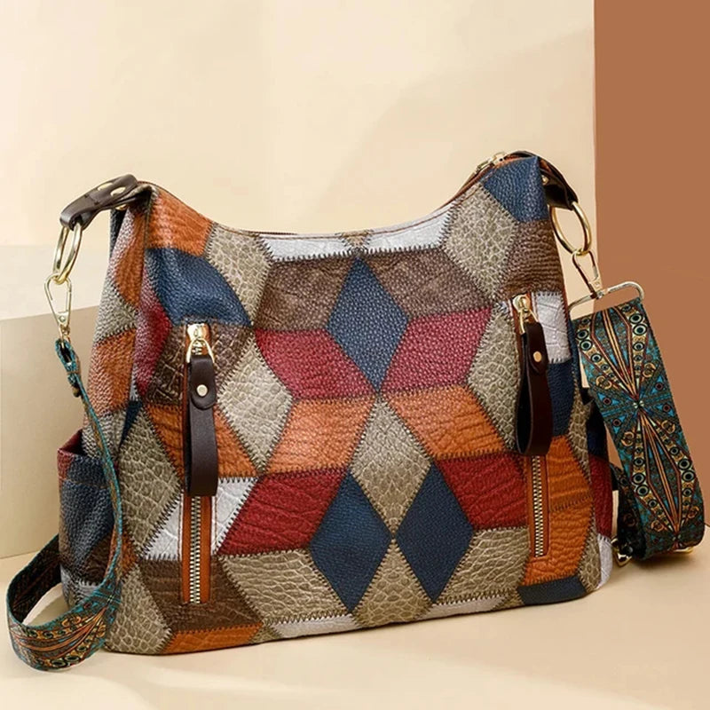 Fashion Contrast Color Large Capacity Female Tote Bag PU Leather Lady's Shoulder Bag Brand Designer Women's Bucket Handbags