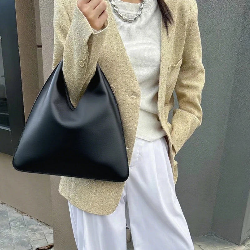 Simple Design Small Bindle Trendy Bag PU Leather Handbag for Women Casual Winter Shoulder Bags