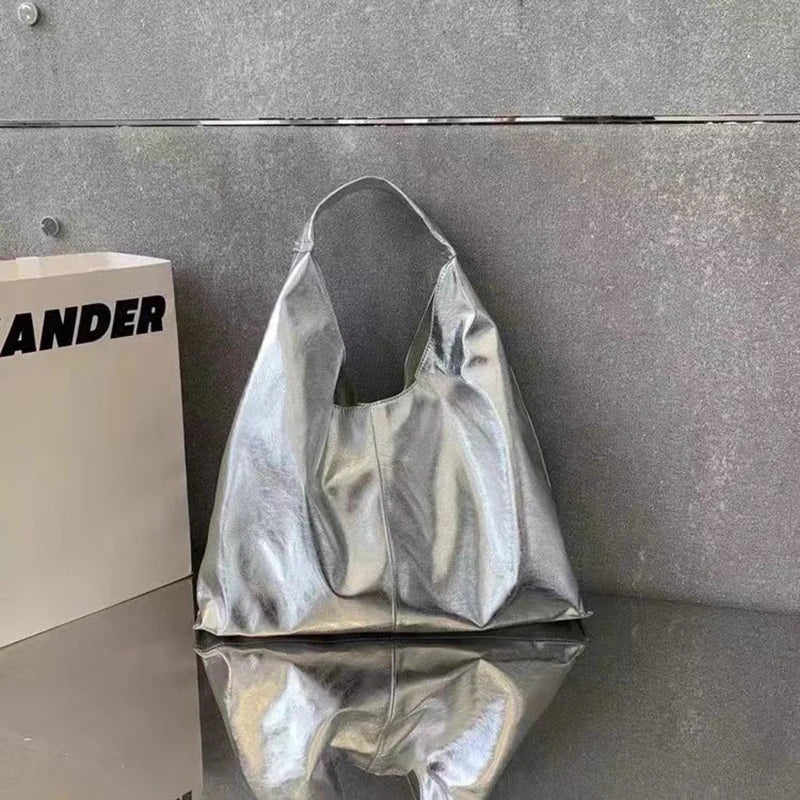 New Women Soft PU Leather Handbag Luxury Design Underarm Hobo Shoulder Bag Clutch Casual Large Capacity Dumpling Pouch