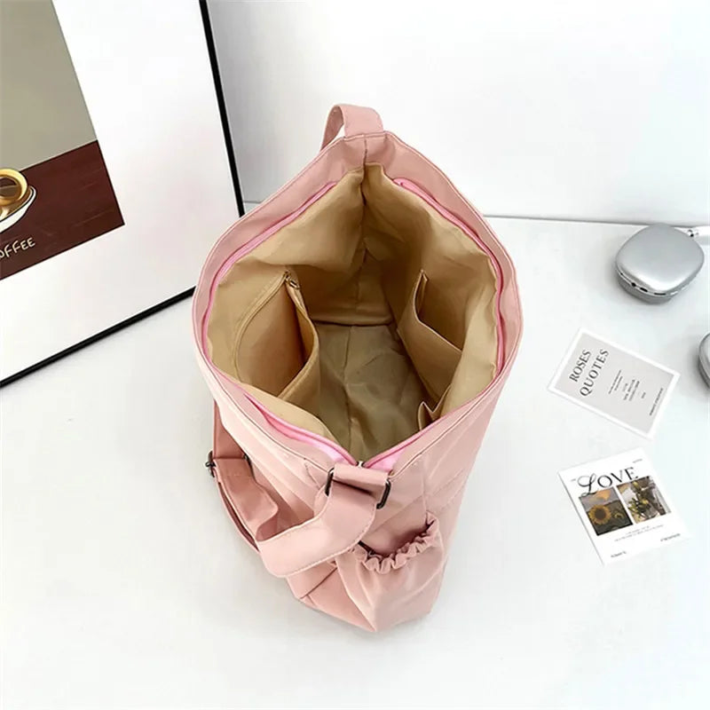 Double Sided Pocket Canvas Bag, Nylon Underarm Shoulder Bag, Fashionable Messenger Bags for Women's Daily Use Work Travel Outing