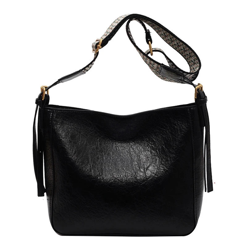 New Crossbody Bag PU Soft Leather Bag Women Fashion Simple Small Square Bag Retro Large Capacity Casual Shoulder Bag