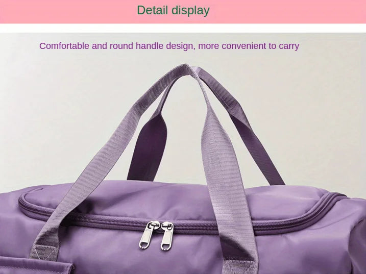 Nylon Travel Gym Bag with Shoe Compartment Dry Wet Separation, Organizer Pockets, Sports Bag for Women/Men, Student Essentials