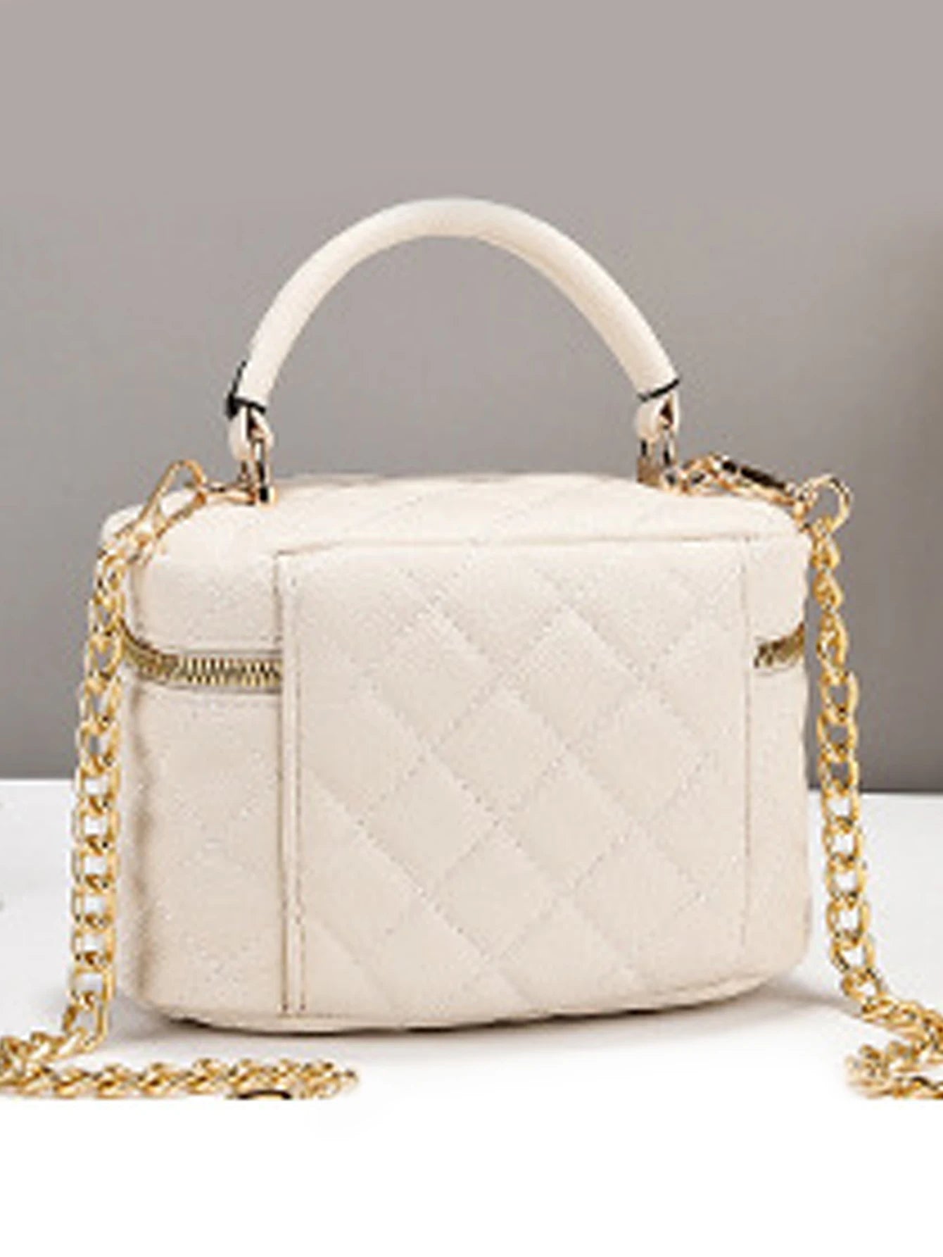 Box bag new small square box diamond grid hand-held shoulder bag chain bag mini crossbody bag