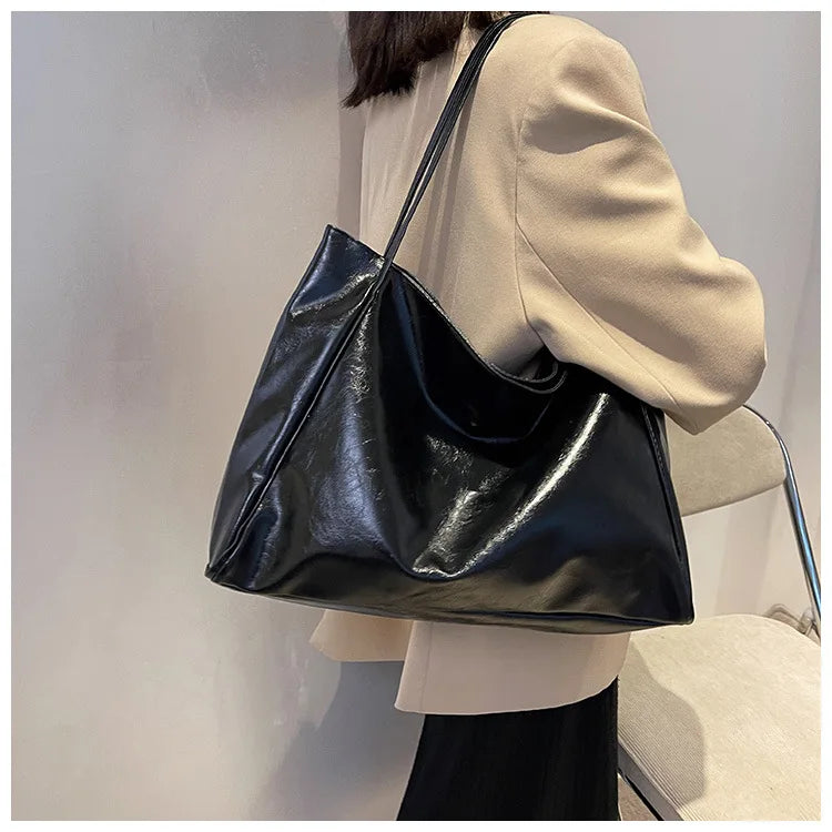 Retro PU Women's Handbag, Large Capacity Handbags Shoulder Bag, Street Leisure Shopping Tote Bag Bags, Suitable for Daily Use