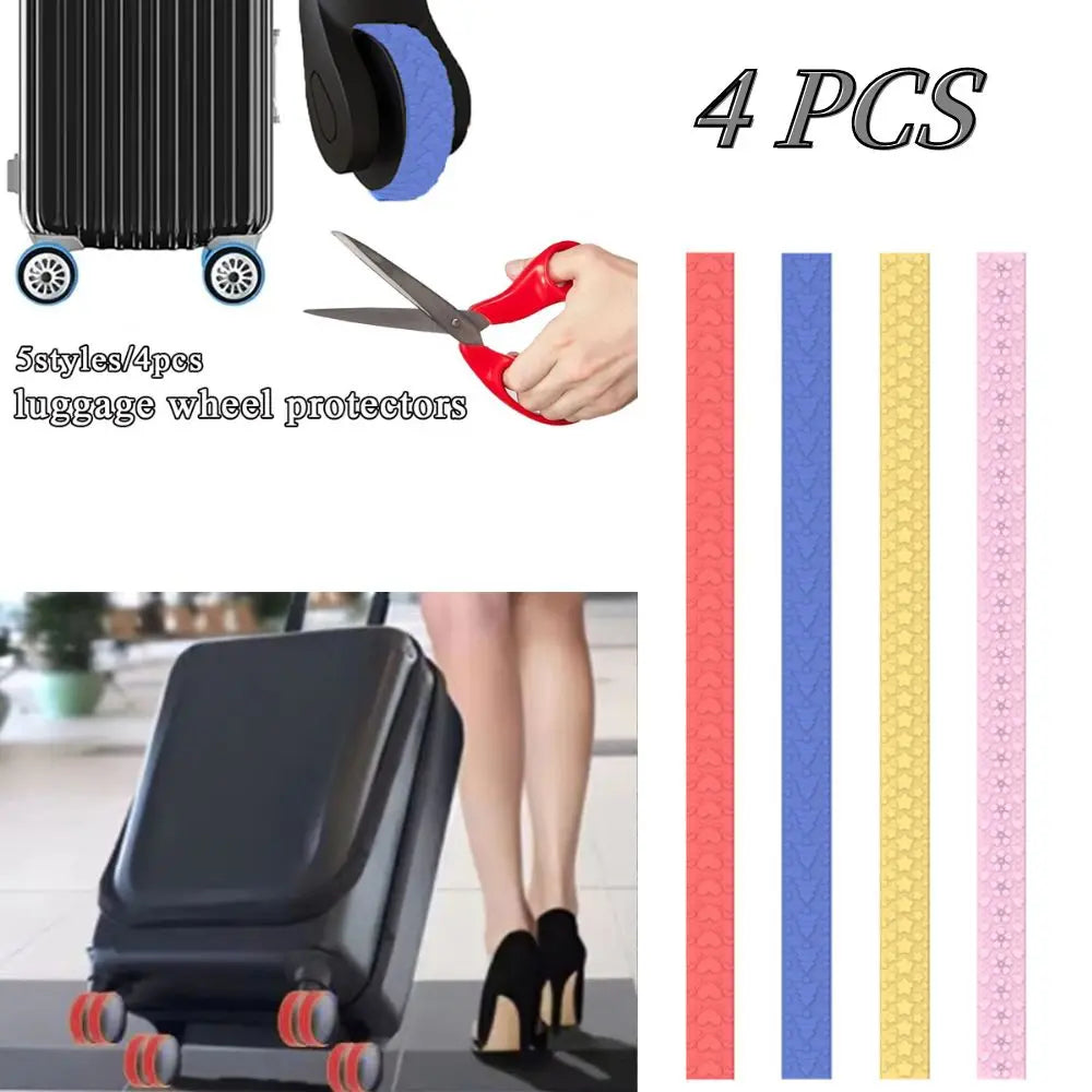 Hot Sale Travel Luggage Wheel Cover Reduce Noise Trolly Wheels Cover Durable Luggage Wheels Protector Trolley Case Castor Sleeve