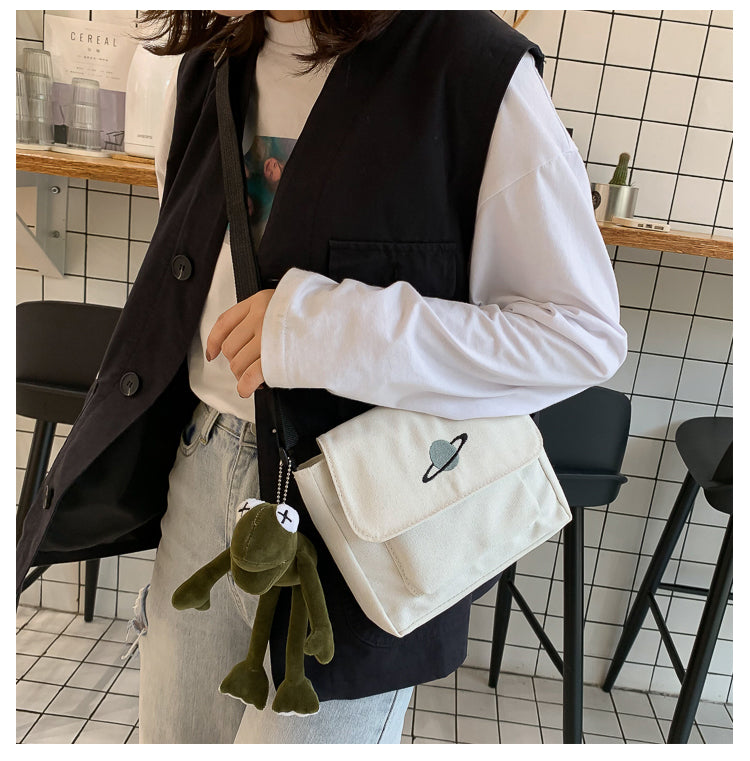 Casual Collage Student Messenger Bag Women Small Bag Canvas Shoulder Bag For Women Print Crossbody Bags Bolsas Sac