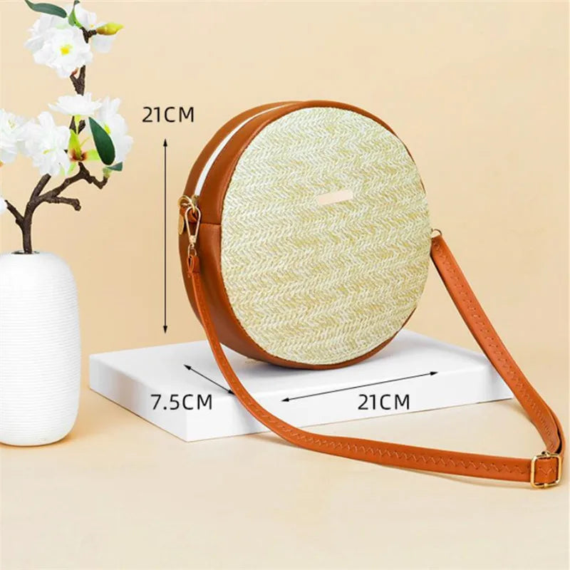 Women's Handbag, Pastoral Style Woven Bag, Vintage Casual Straw Weaving Single Shoulder Bag, Summer Beach Vacation Crossbody Bag