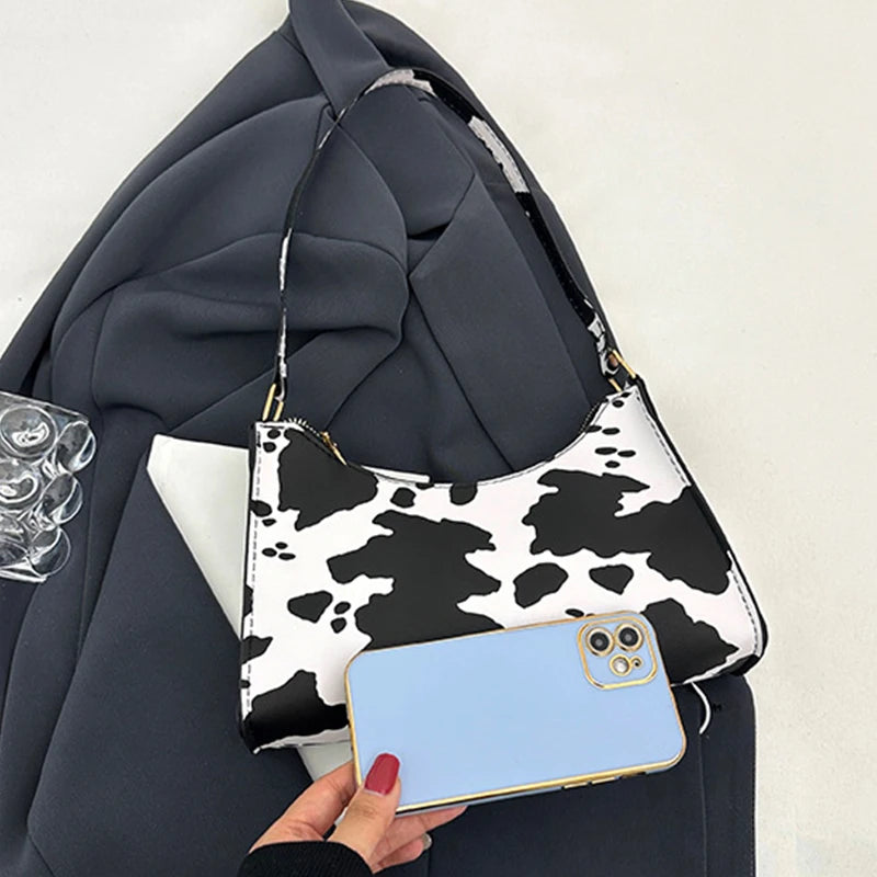 Fashion Zebra Leopard Print Women Handbag PU Leather Underarm Shoulder Bags Female Daily Totes Purse