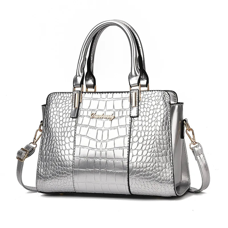 Fashion crocodile pattern elegant temperament handbag high sense large capacity shoulder messenger bag