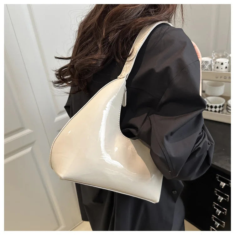 Solid Color Synthetic Leather Shoulder Underarm Bag, Retro Versatile Handbag Women Bag, Fashionable Daily Use Chic Handbag Purse