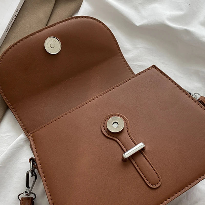 Fashion Women Crossbody Saddle Bag PU Leather Small Handbags Purses Retro Semicircle Designer Messenger Bags Female Clutch Tote