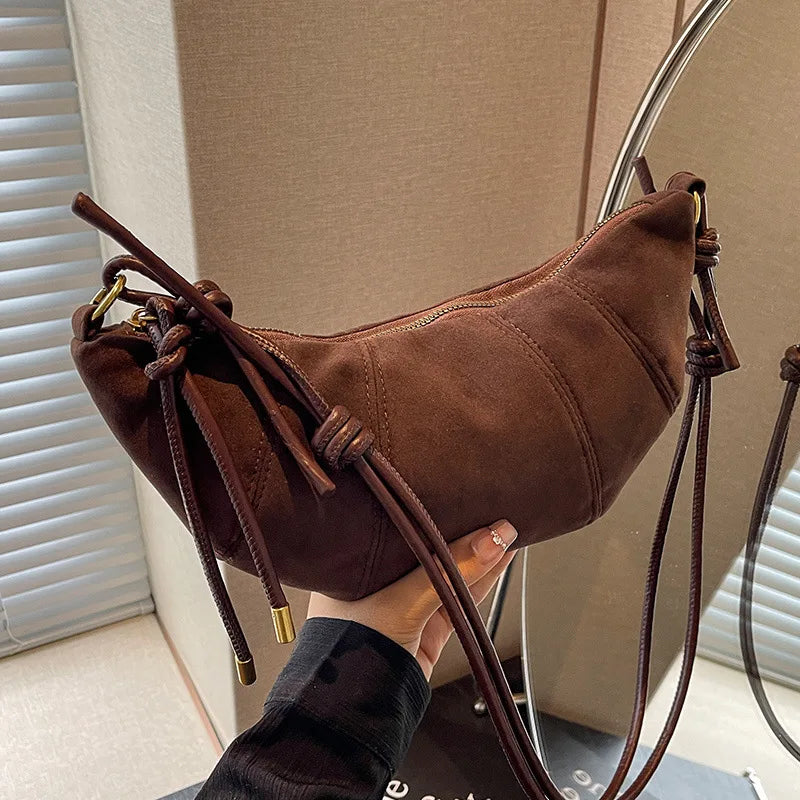 Fashionable Croissant Shape Women's Bag, Casual Simple Crossbody Shoulder Bags for Women Daily Use Commuting Phone Bag,Pockets