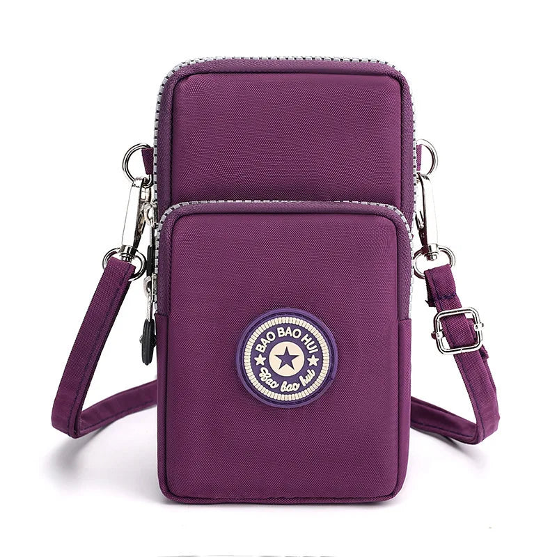 Sports Arm Bag, Women Mobile Phone Bag Running Messenger Purse Wallet, Women's Shoulder Cross Body Bags Multi Layer Zipper Pouch