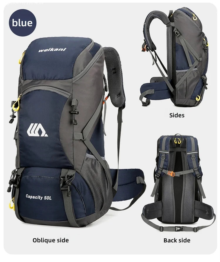 Outdoor sports backpack - hiking backpack 50L men's and women's hiking and camping bag travel backpack with dual shoulder straps
