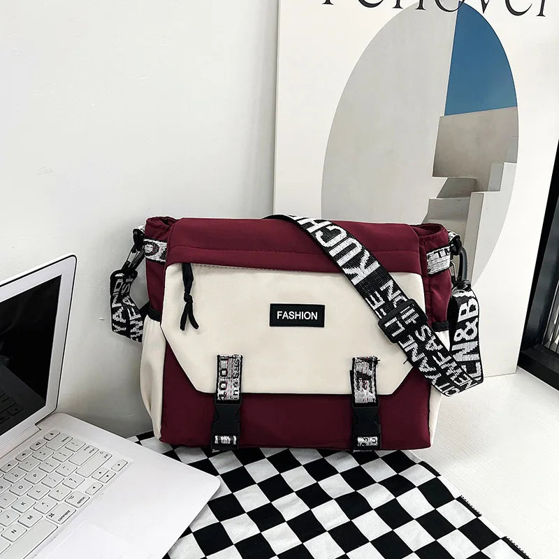Casual Single Men's Shoulder Bag, Large Capacity Women Messenger Bag, Top Cover Type Crossbody School Bags for Student Daily Use