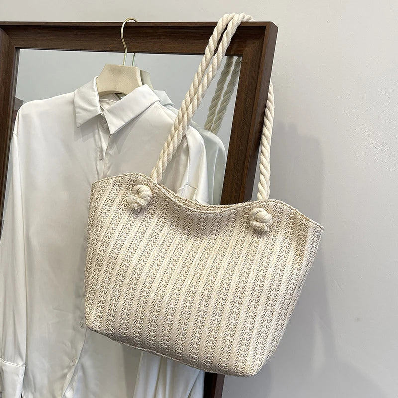 Personalized Leisure Commuter Tote Bag Summer New Fashion Simple Shoulder Bag Trend Large Capacity Handbag