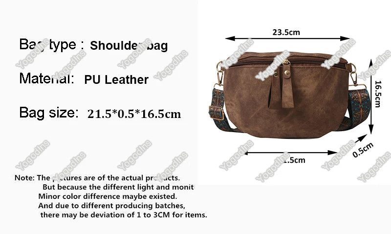 Stylish Hobo Solid Color Satchel Luxury Designer Chest Bag Women's PU Leather Waist Bags Wide Strap Fashion Fanny Shoulder Pack