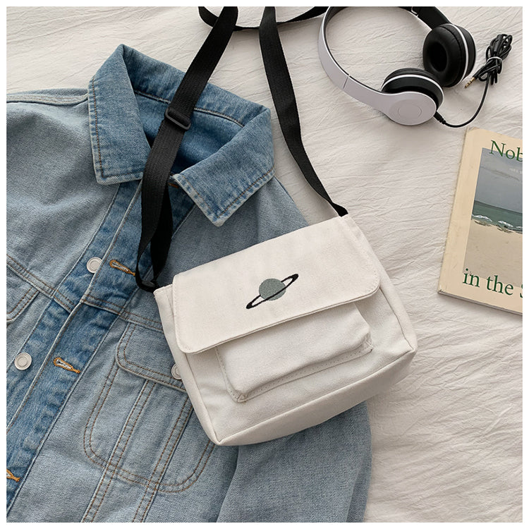 Casual Collage Student Messenger Bag Women Small Bag Canvas Shoulder Bag For Women Print Crossbody Bags Bolsas Sac