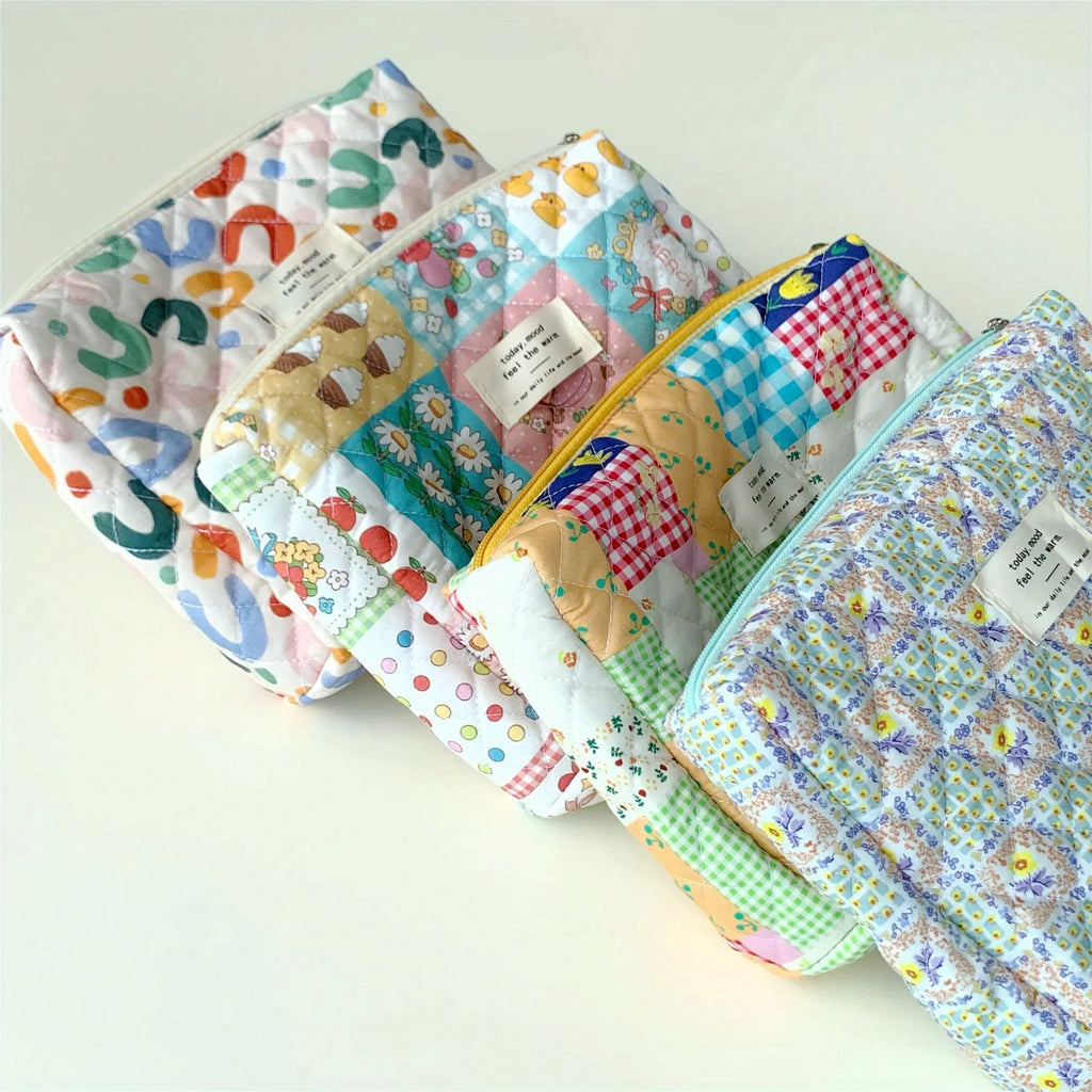 Colorful Aesthetic Pattern Clutch Storage Pouch, Zipper Lightweight Makeup Bag, Versatile Cosmetic Bag