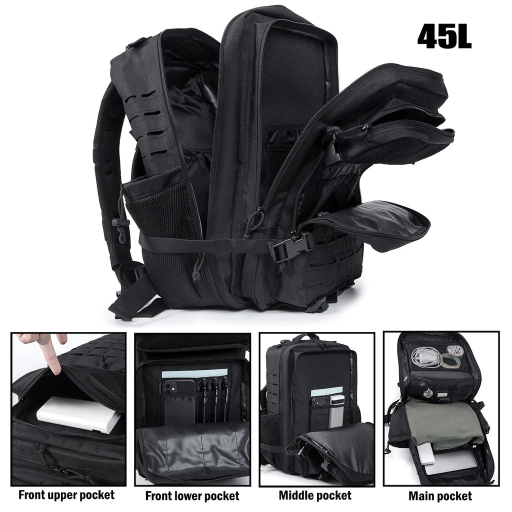25L / 45L Hiking Backpack, suitable for camping, fishing, and sports scenarios, and also ideal for daily use, fitness and travel
