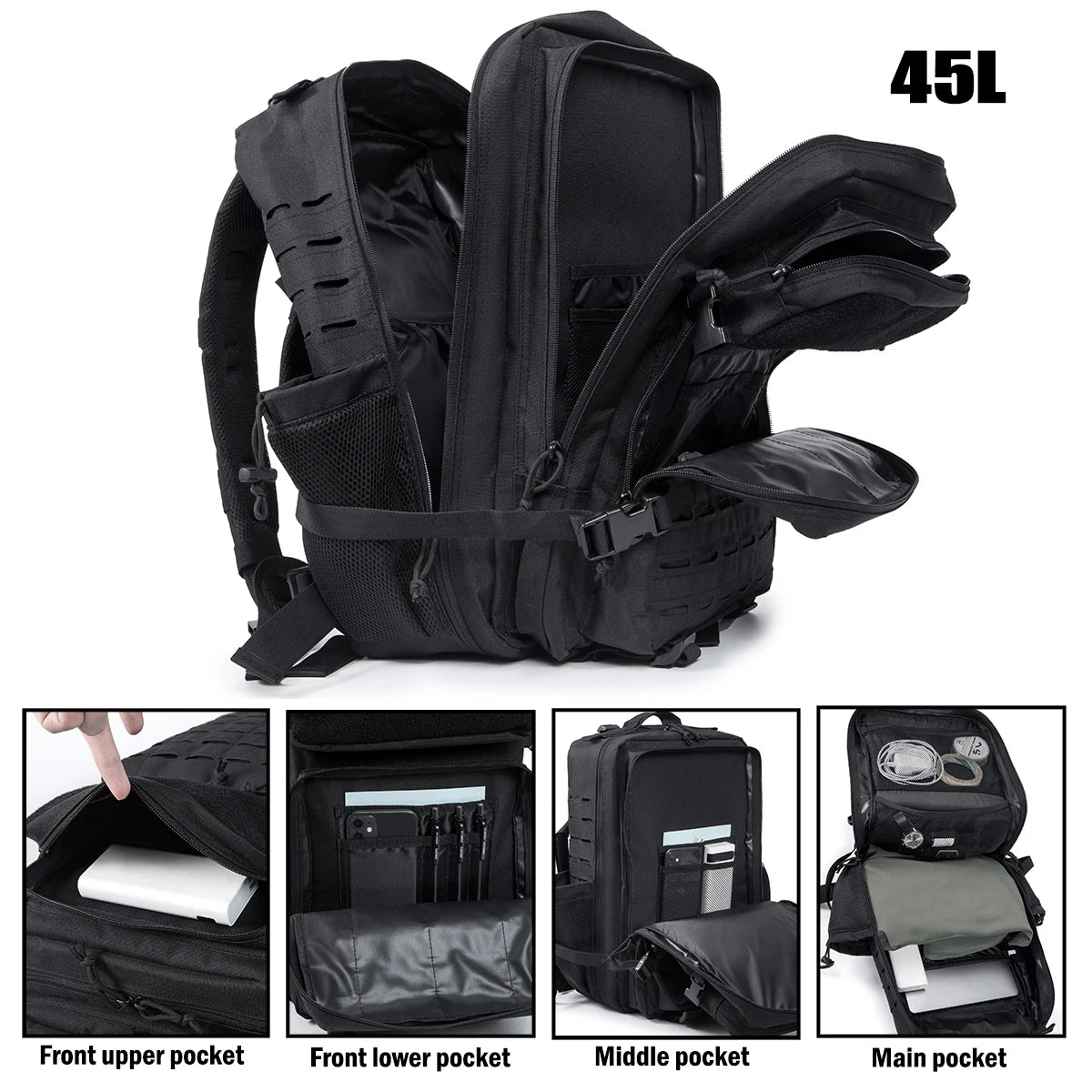 25L / 45L Hiking Backpack, suitable for camping, fishing, and sports scenarios, and also ideal for daily use, fitness and travel
