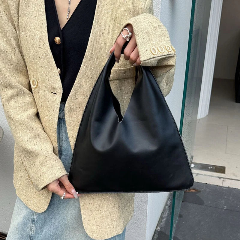 Simple Design Small Bindle Trendy Bag PU Leather Handbag for Women Casual Winter Shoulder Bags