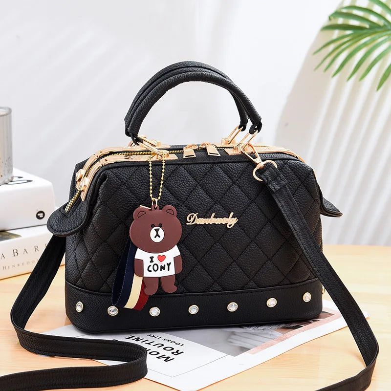 Bag Women's Simple Casual Handbag Fashion Atmospheric Rhombus Pillow Bag One Shoulder Crossbody Bag