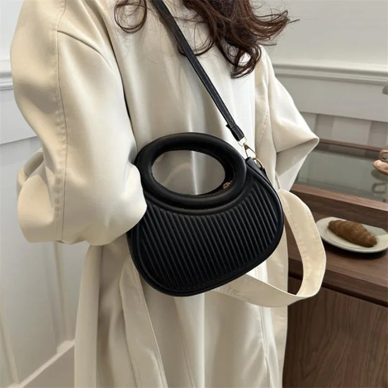 Chic Stripe Design Crossbody Bags for Women Elegant Synthetic Leather Handbag, Purse, Luxury Look Shoulder Bag for Everyday Use