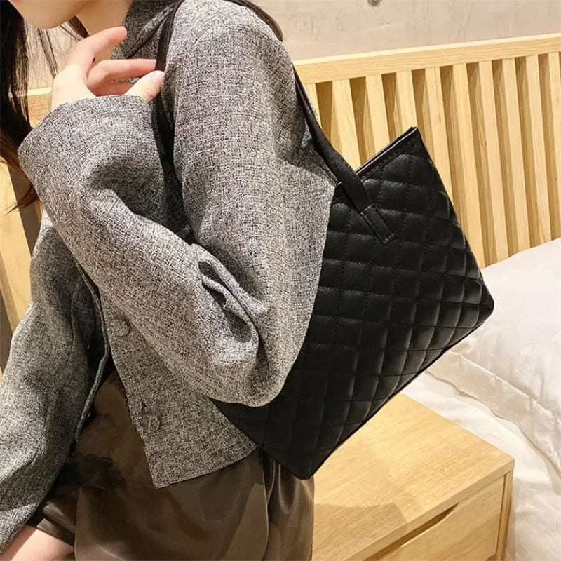 Stylish Crocodile Pattern Pu Underarm Bag Versatile Women Small Tote Bags Fashionable Leopard Handbag Chic Quilted Shoulder Bag