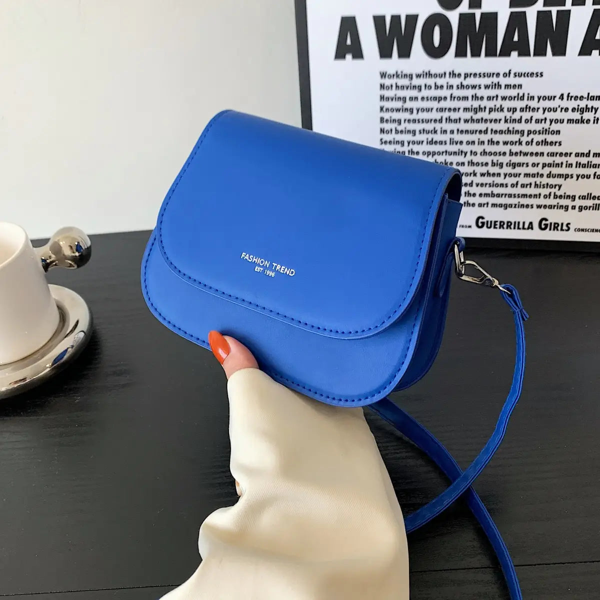 Fashion Flap Saddle Shoulder Bags for Women Solid Color Designer Messenger Handbags Purse Small Female Leather Crossbody Bag