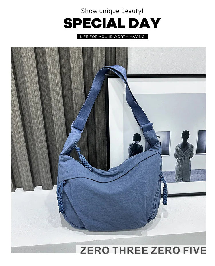 Casual Nylon Hobos Crossbody Bag for Women Designer Shoulder Bags Large Capacity Tote Bag Lady Travel Shopper Bag Female Purses