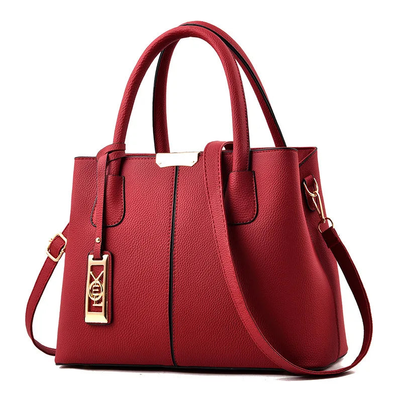 Bag Fashion Solid Color Handbag Middle-aged Mom Bag Simple Casual Large Capacity Shoulder Bag
