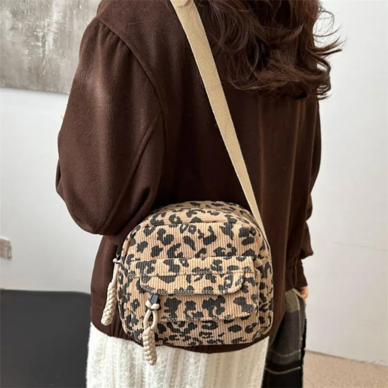 Women's Casual Mini Crossbody Bag, Corduroy Design Phone Bag, Adjustable Strap, Zipper Closure, Single Shoulder Purse