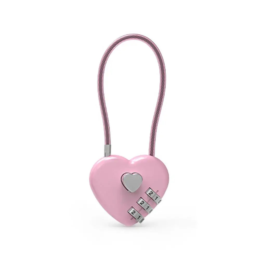 INS Korean Red Heart Lock Love Cable Code Padlock Keychain Y2K Bag Charms Bag Pendant Sweet Purse Accessories Harajuku Jewelry