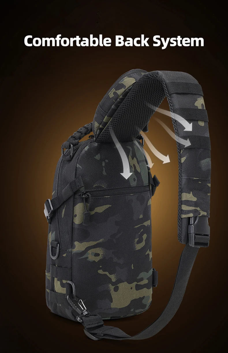 Camping Chest Bag Tactical Backpack for Men Sports Shoulder Outdoor Hiking Climbing Cycling Fishing MOLLE Sling EDC Fanny Pack