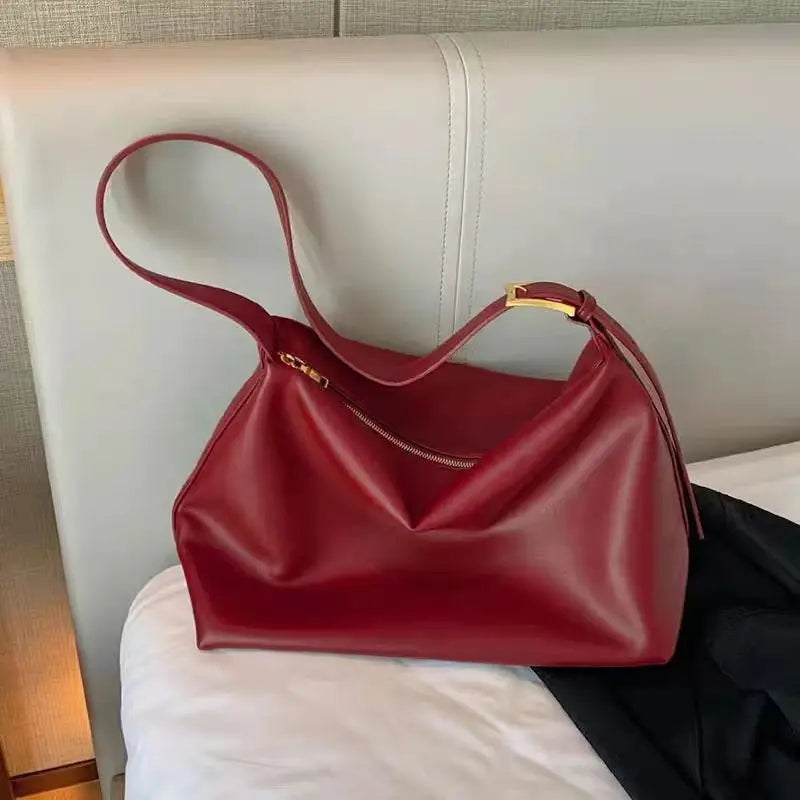 Vintage Pillow Design PU Leather Boston Handbag For Women Casual Large Capacity Shoulder Crossbody Bags Fashion Shopper Totes
