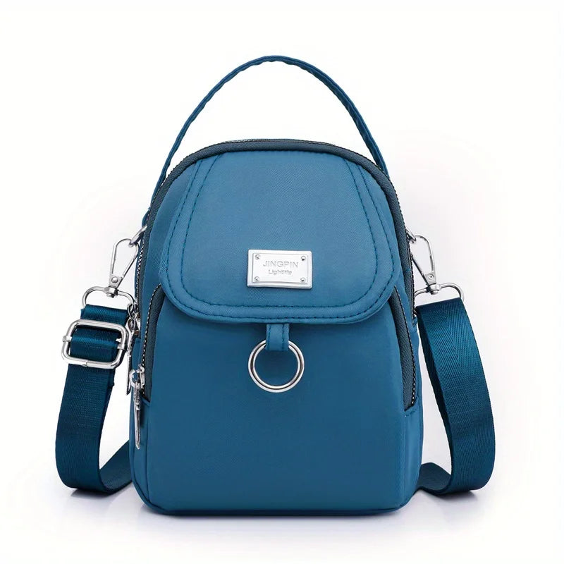Ms. Fashion, Shoulder Bag, Mini Phone Bag, Multi-Layered Messenger Bag, Nylon Waterproof Fabric, And External Headphone Holes