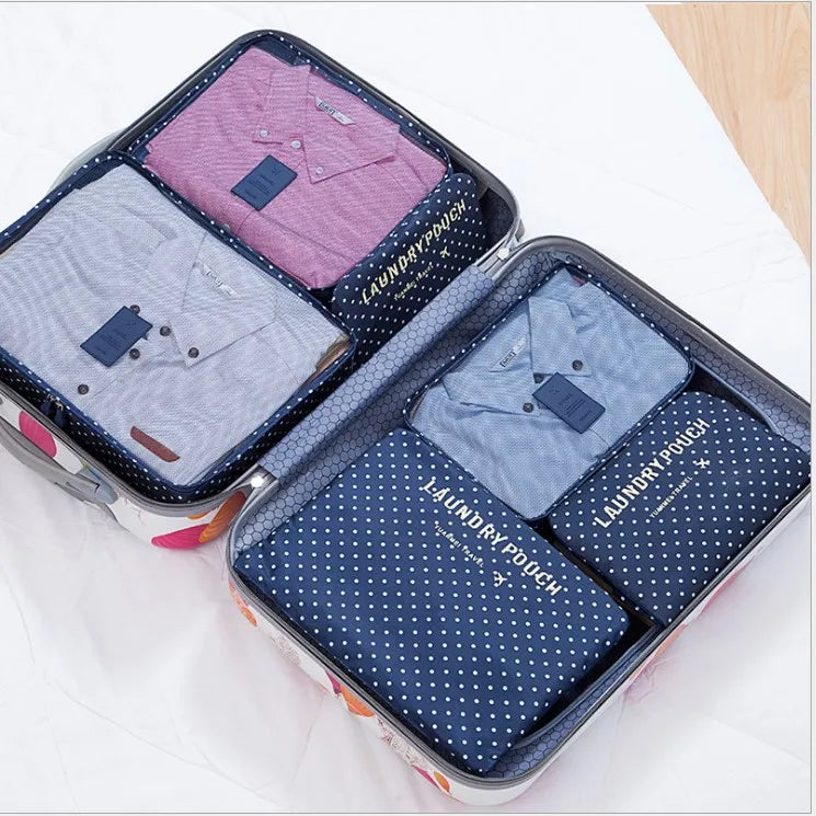 6-piece Large Size Travel Organizer Portable Suitcase Organizer Clothes Shoes Makeup Bag Luggage Organizer Travel Storage Bag