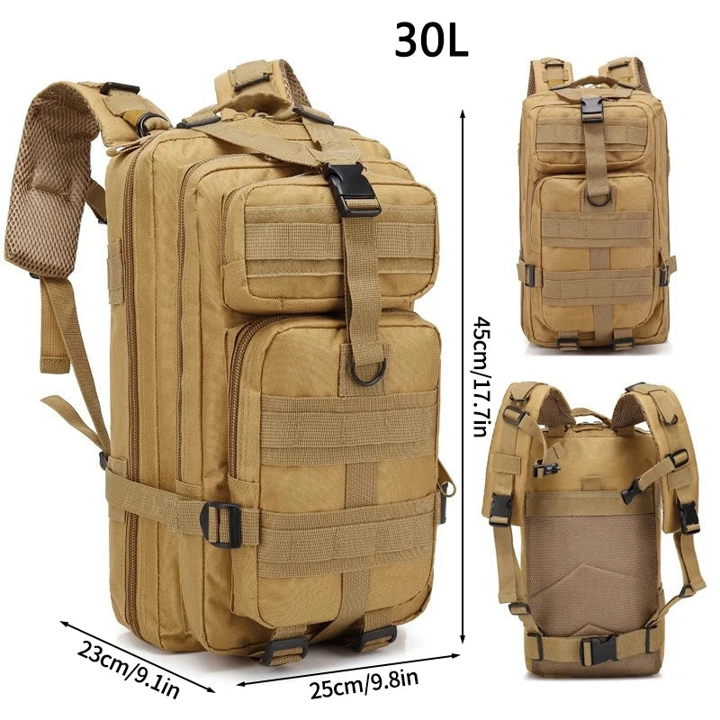 30L Outdoor Sports Mountaineering Backpack Climbing Tactical Rucksack Large Capacity Oxford Hiking Survival Bags