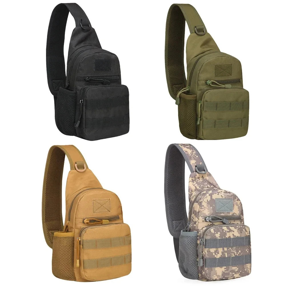 Small Outdoor Tactical Camouflage Kettle Chest Bag Men's Hiking Backpack Nylon Hunting Fishing Camo Hiking Shoulder Bag