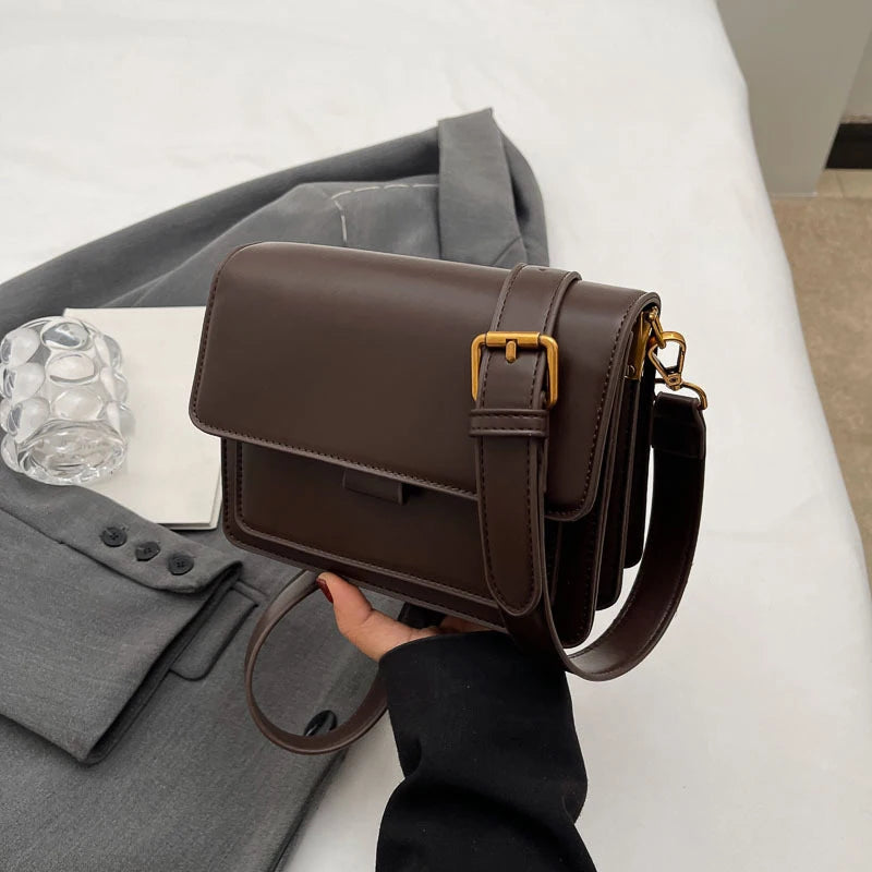 Sewing Thread Women's Shoulder Bags Pu Hasp Ladies Crossbody Bags on Sale 2024 High Quality Free Shipping Bolsas Femininas